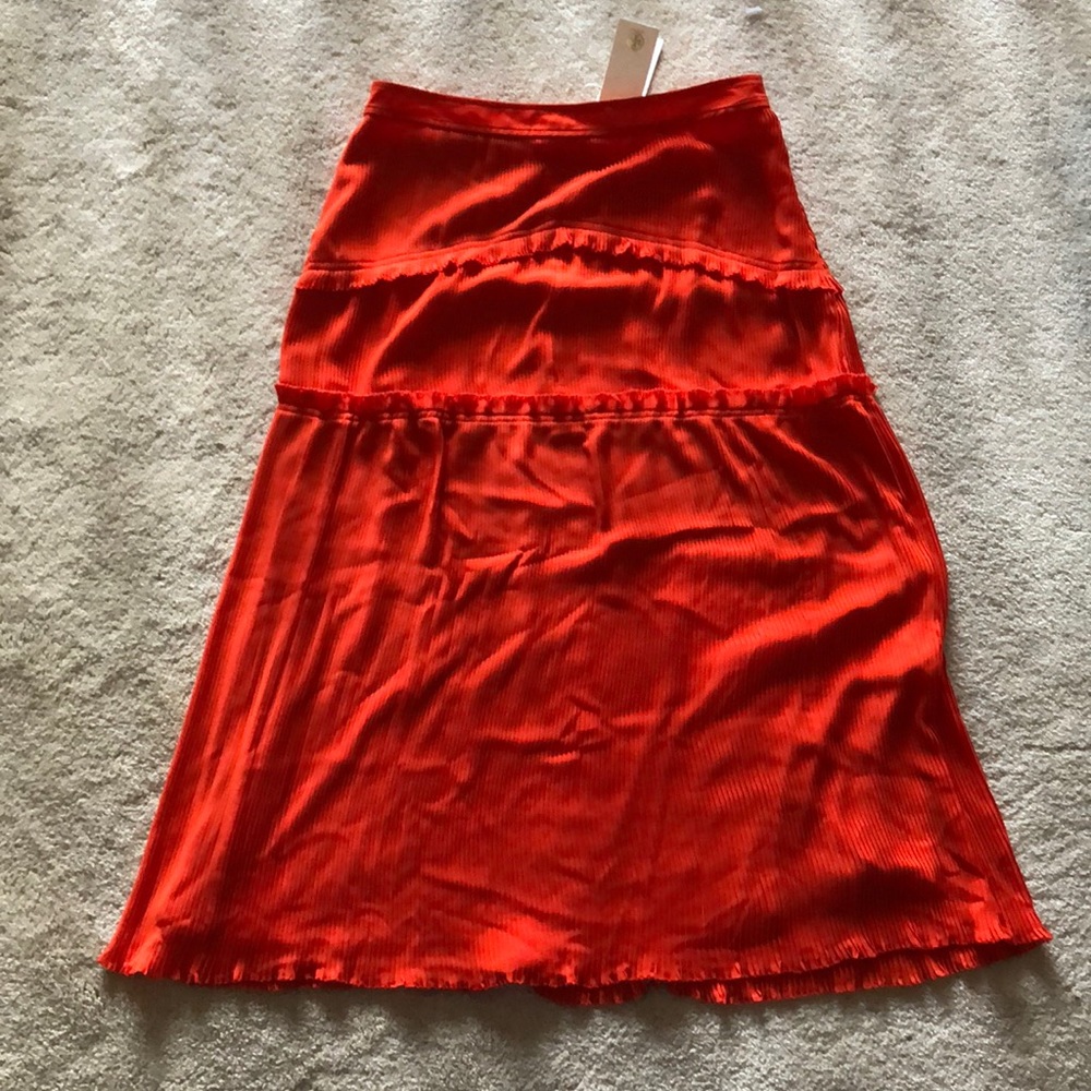 Tory Burch Stella Midi Skirt in Spicy Orange
